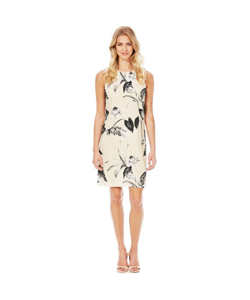 Leaf Print Linen Dress