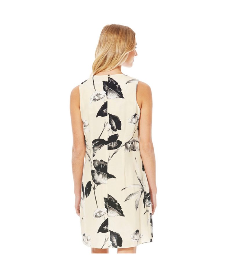 Leaf Print Linen Dress - Image 3
