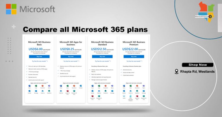 compare all microsoft 365 plans microsoft