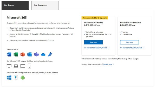 Compare All Microsoft 365 Plans - Mikrosoft Kenya